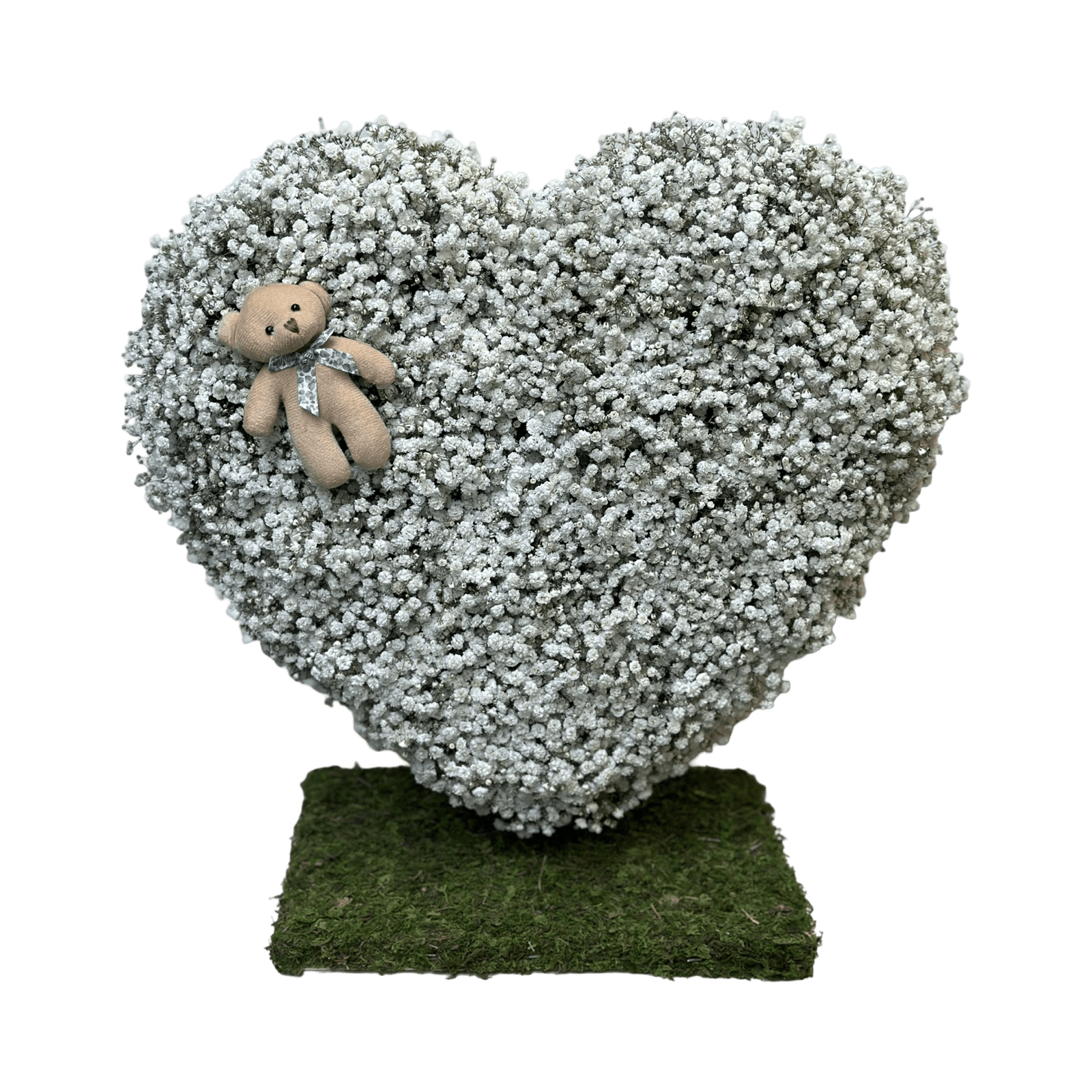 PR Standing White Heart: Baby's Breath - Petal Relations LA