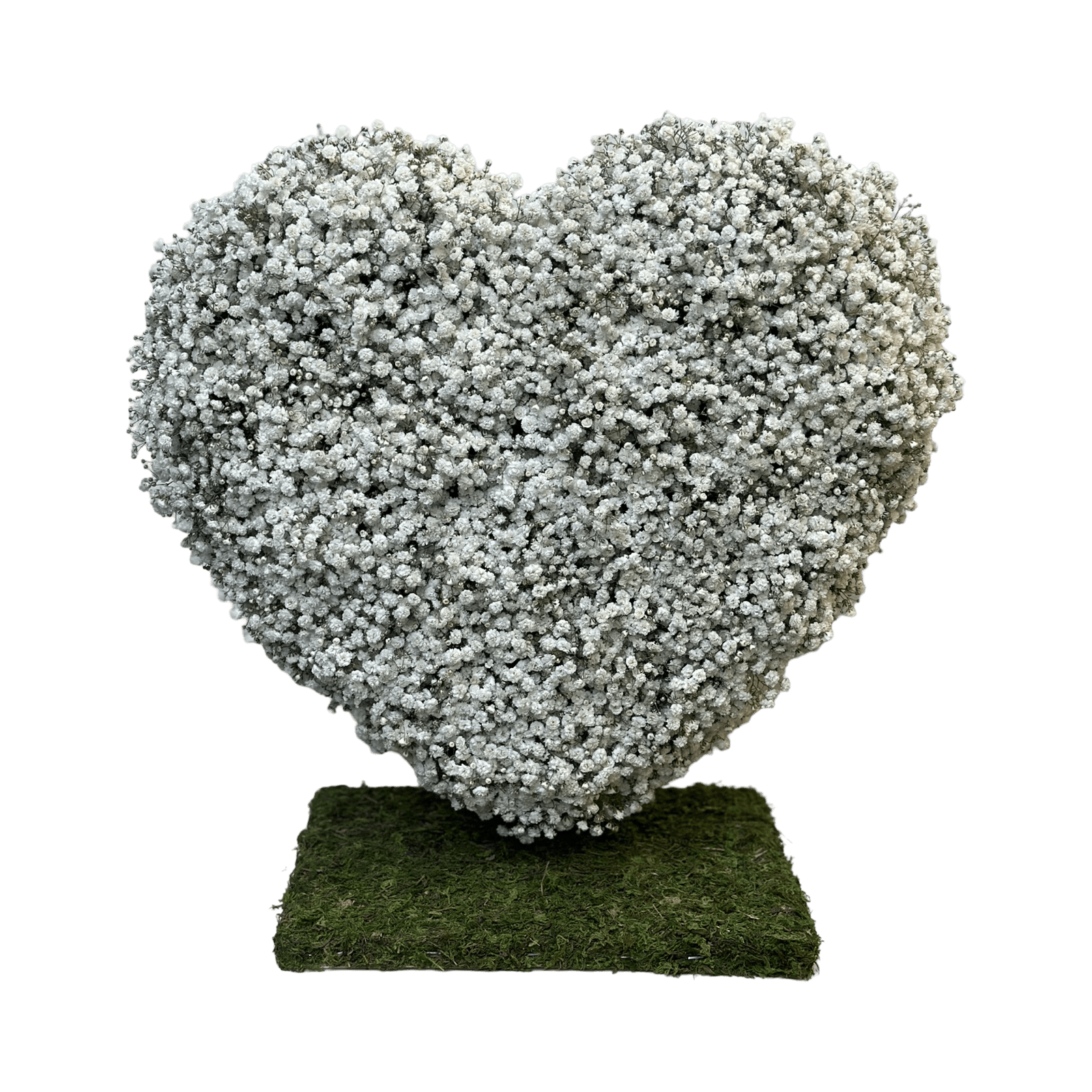 PR Standing White Heart: Baby's Breath - Petal Relations LA