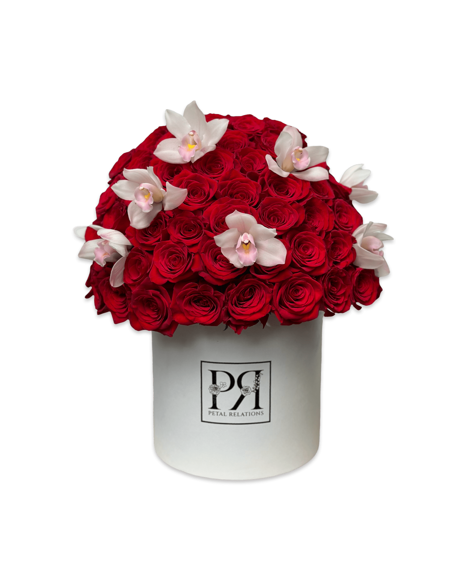 Simply Rose with Cymbidium Orchids in a Box - Petal Relations LA